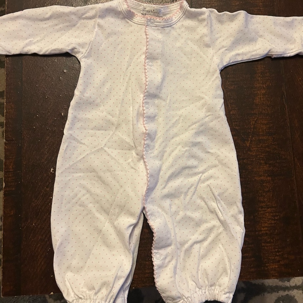 Kissy Kissy White and Pink Dotted Convertible Bodysuit